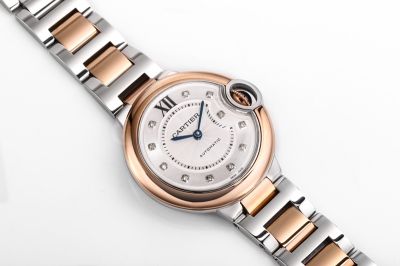 SJ Factory Cartier 33MM in Diameter Automatic Movement Rose Gold Bezel Women's Watch
